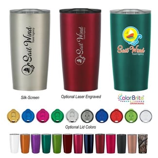 Custom-printed promotional products.