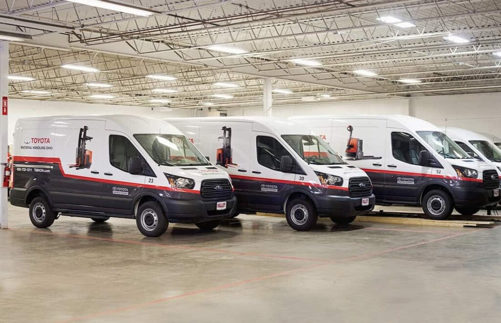 row of wraps transit vans