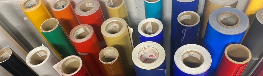 roles of colorful pvc material