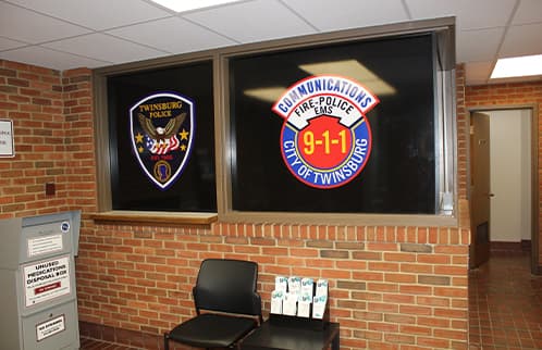 custom wall graphics in police station