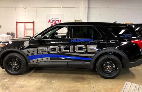 wrapped police car