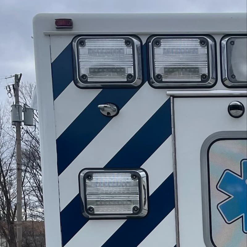 close-up of ambulance fleet wrap