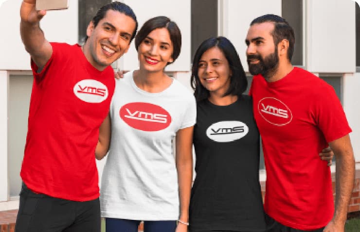 people wearing VMS branded apparel
