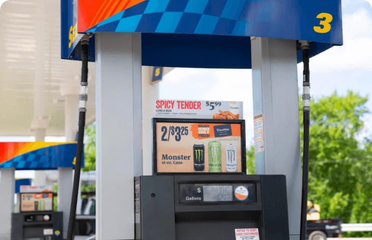 corporate branding at gas station