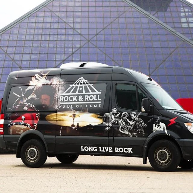 van wrapped with Rock & Roll Hall of Fame design