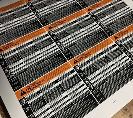 industrial warning label decal